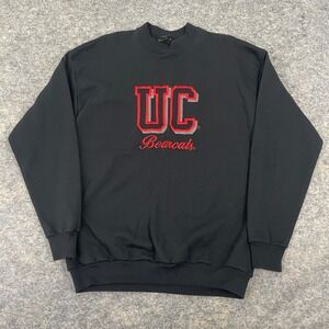 VTG Cincinnati Bearcats Crewneck Sweatshirt Embroidered Black Men's Large UC